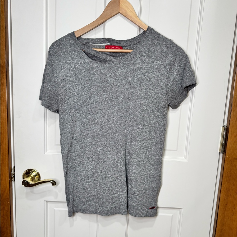 n:PHILANTHROPY Gray Short Sleeve distressed look — size S
